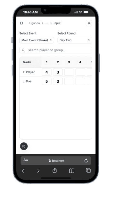 Step 3 — Scorers Enter Results Live